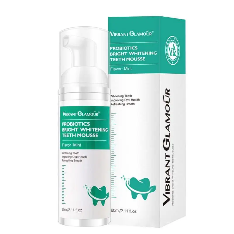 

60ml Teeth Cleaning Foam Mousse Reduce Stains Teeth Whitening Toothpaste Protects Gums Smooth Foaming Color Corrector For Adults