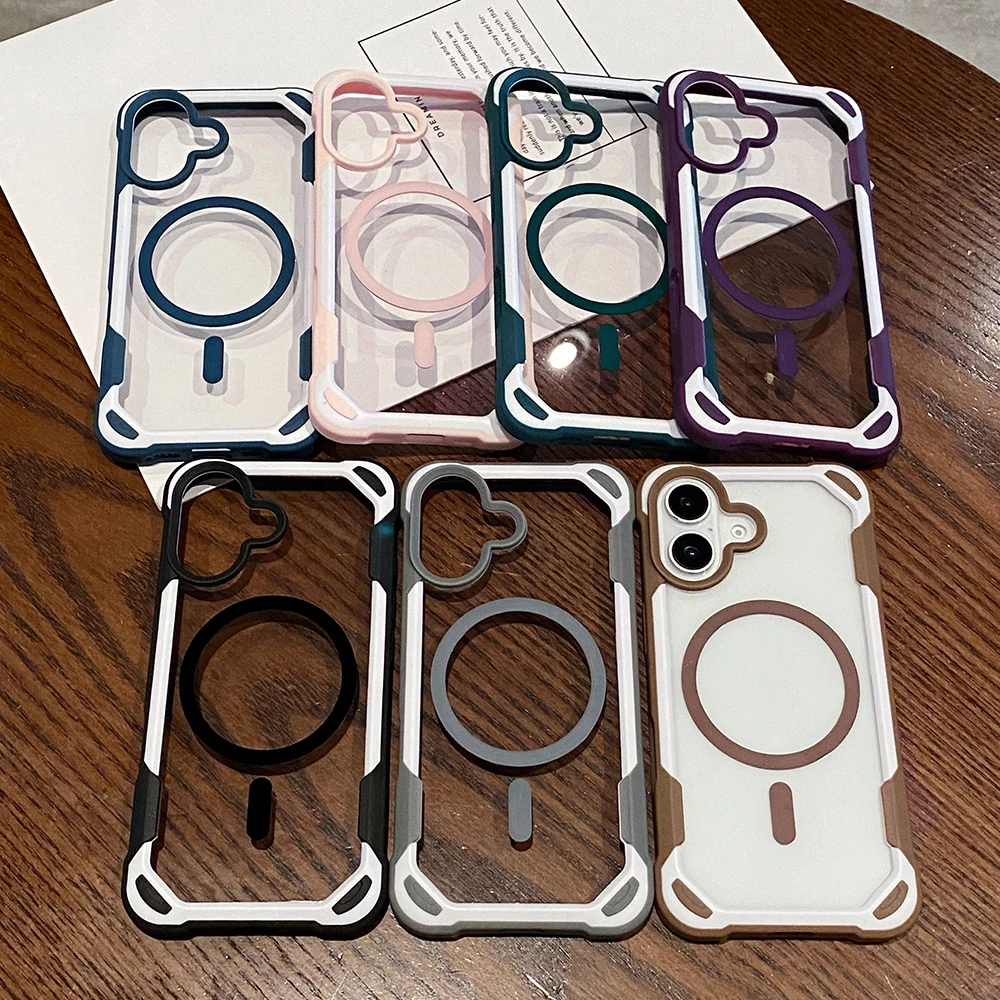 Чехол для зарядки телефона Desert Titanium Gold Armor Magsafe iPhone 16 15 14 13 12 11 Pro Max Plus прочная