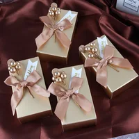 50pcs Hot Sale Wedding Favor Candy Boxes Birthday Party Decoration Gift Boxes Paper Bags Event Party Supplies Packaging Gift Box
