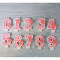 sweet1 2 3 4 5 6 7 8 9 year old birthday cake topper pearl pink bow candle decor glitter baking wedding dessert cupcake supplies