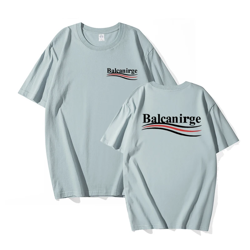 

English Alphabet Cotton Short Sleeve T-shirt Women's 2023 New Loose Couple Wear Street Versatile Summer Men's Tshirt