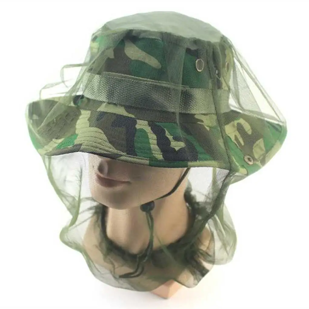 

Anti-mosquito cover mosquito net cap travel camping net cap mosquito insect hat insect net head net face protection net