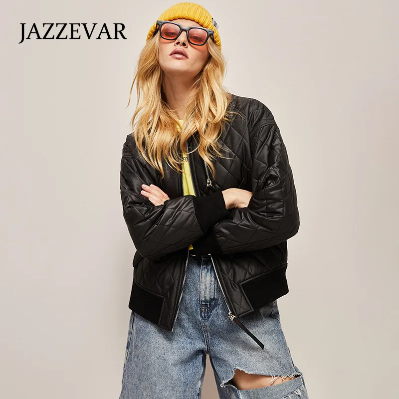 JAZZEVAR 2022 Winter Down Cotton Jacket Fashion for Women Aged Short Slim Clothes