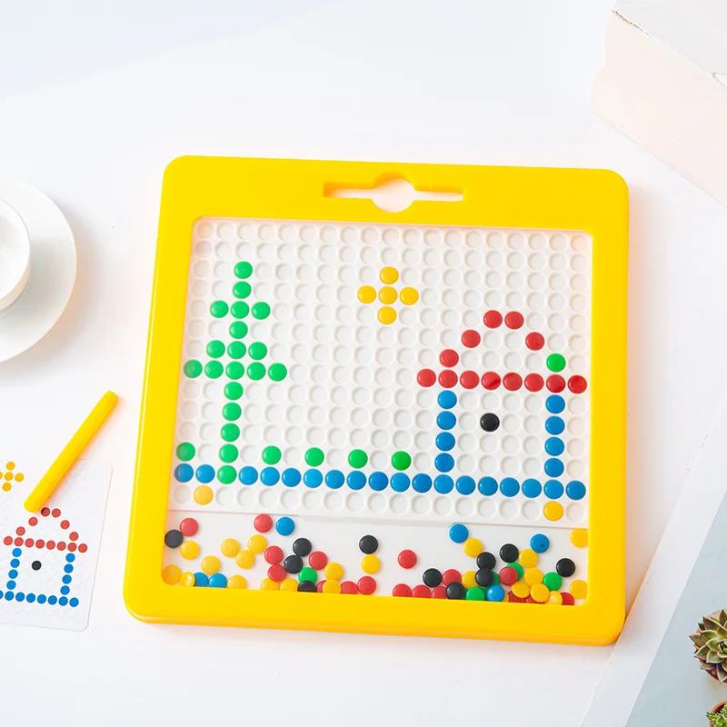 

Colorful magnetic steel ball drawing board diy montessori creative beads writing educational board game doodle writing chess toy