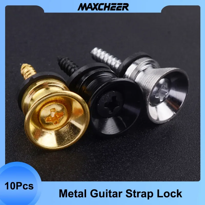 

10Pcs Guitar Strap Lock Metal Guitarra End Strap Button for Acoustic Classical Electric Bass Guitar Ukulele Guitarra Part