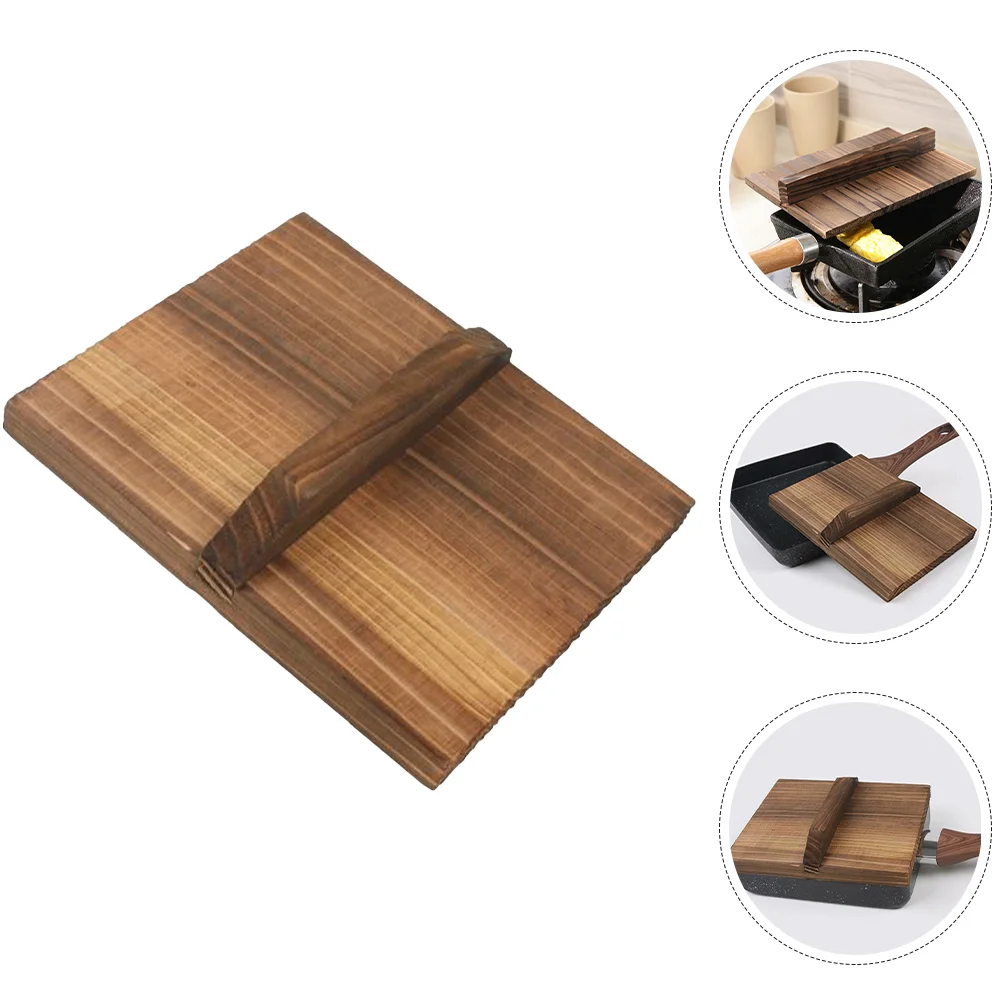 Квадратная крышка сковороды кастрюли деревянная тамагояки бытовая сковорода