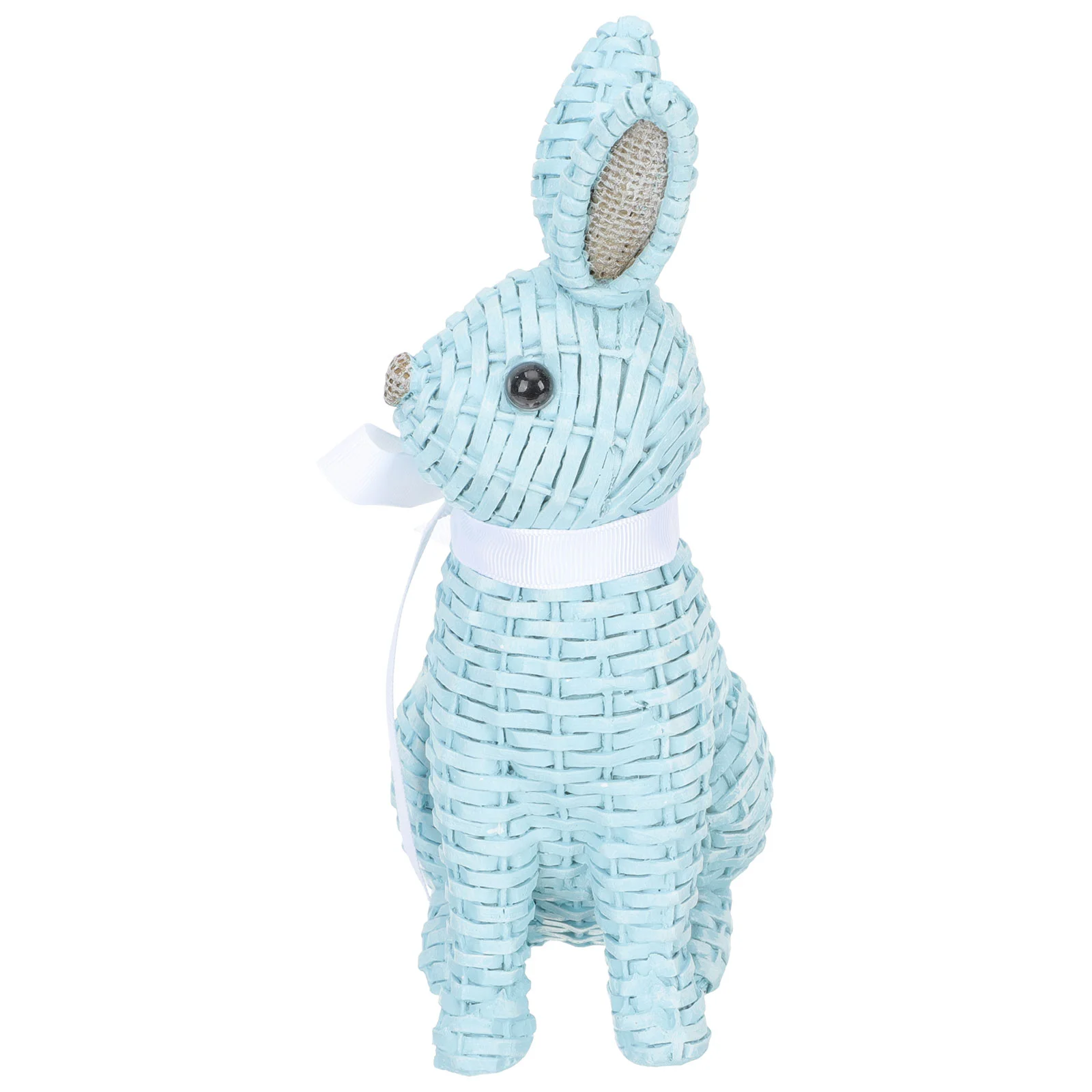 

Rabbit Bunny Statue Easter Figurine Woven Decor Outdoor Ornaments Garden Animal Resin Decoration Sculpture Spring Sitting