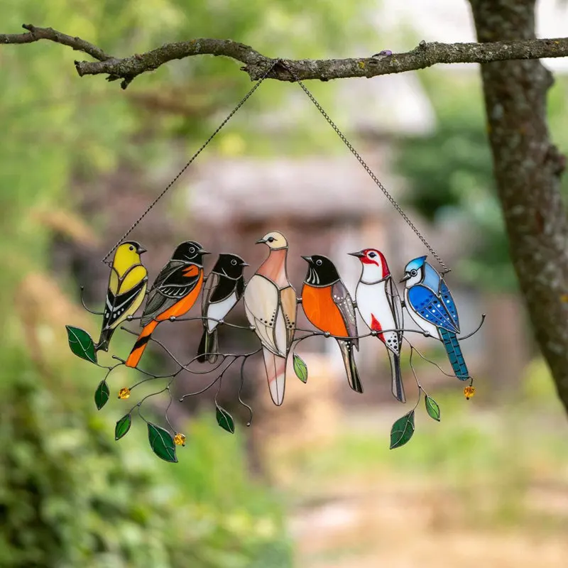 

Тропическая Птица окно птица цветной ветер Chime домашние аксессуары подвесные украшения семья двери ремесла кулон металл