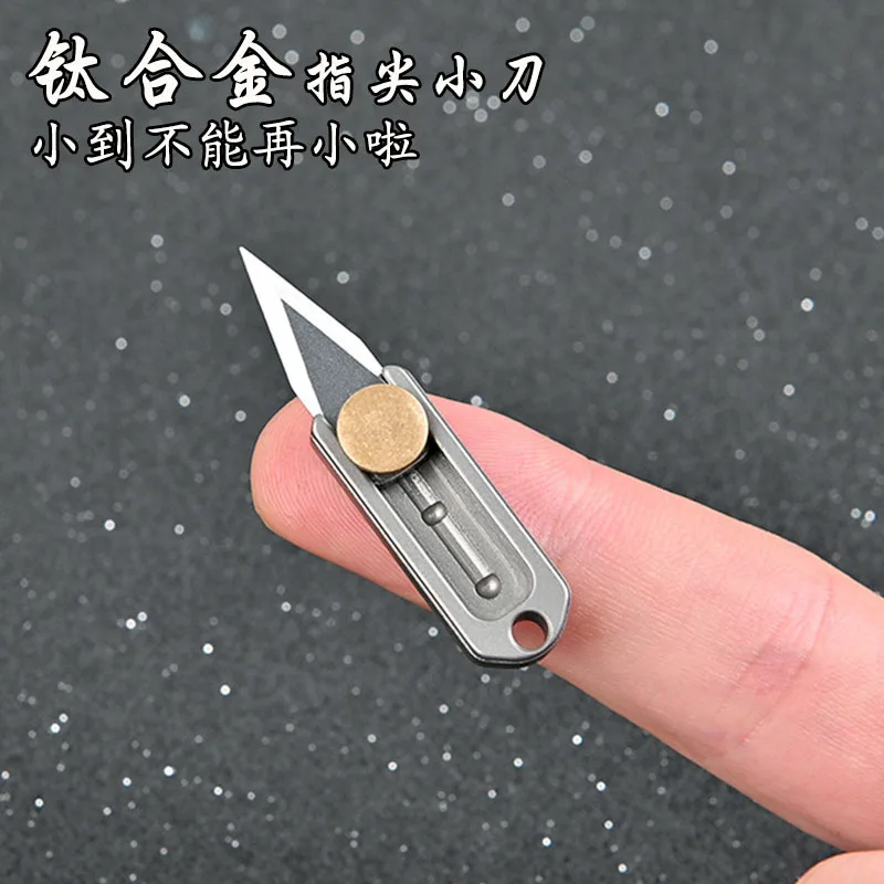 

Titanium Alloy Mini Folding Knife Express Knife Portable Edc Keychain Pendant Letter Opening Knife Folding Portable Art Knife