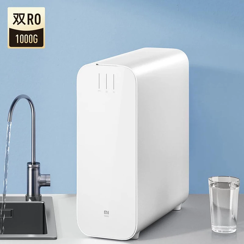 1000g 2.65l/min Large Flow Dual Ro Reverse Osmosis Filtration Filter With Faucet Tds Display Mijia App