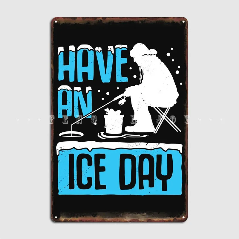 

Ice Fishing Fisher Design Metal Sign Wall Mural Wall Decor Club Bar Design Tin Sign Poster