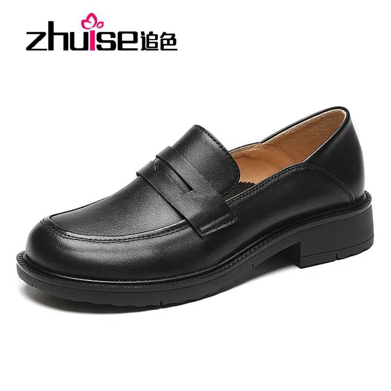 

First Layer Sheepskin Inside And Outside Full Leather 2022 Spring New Loafers Women's Checkerboard Single Shoes Women