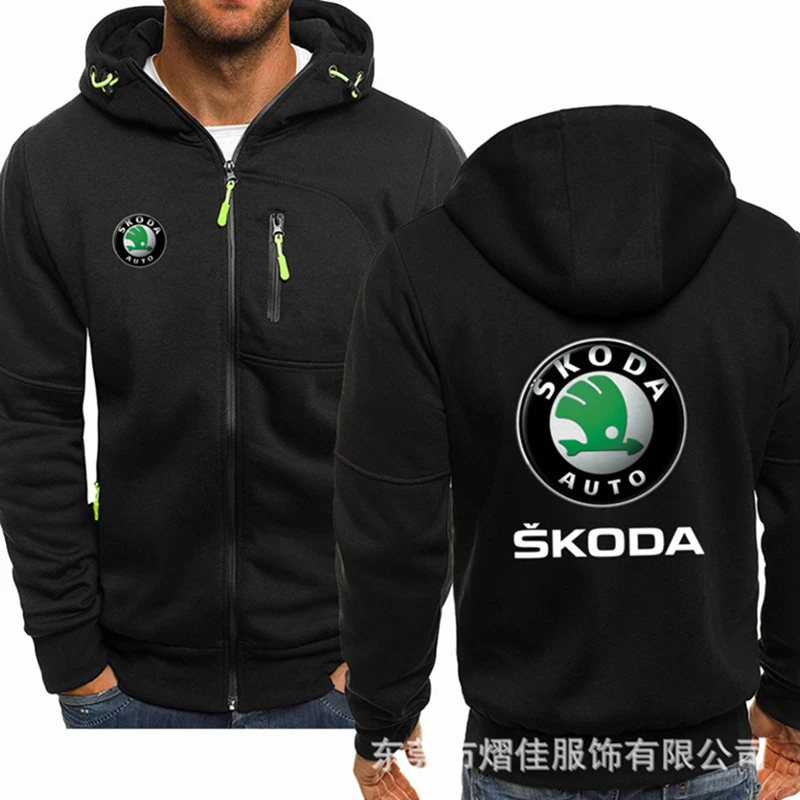 

2022NEW fashion men's Spring New motorcycle SKODA Hoodie cotton casual zipper men's Hoodie