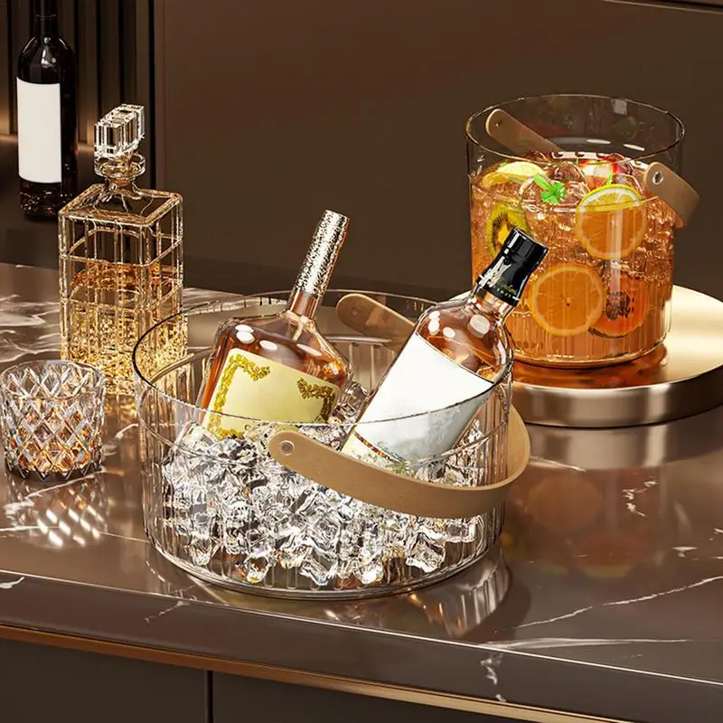 Прозрачное пластиковое ведро для льда вечерние бар пиво вино холодильник