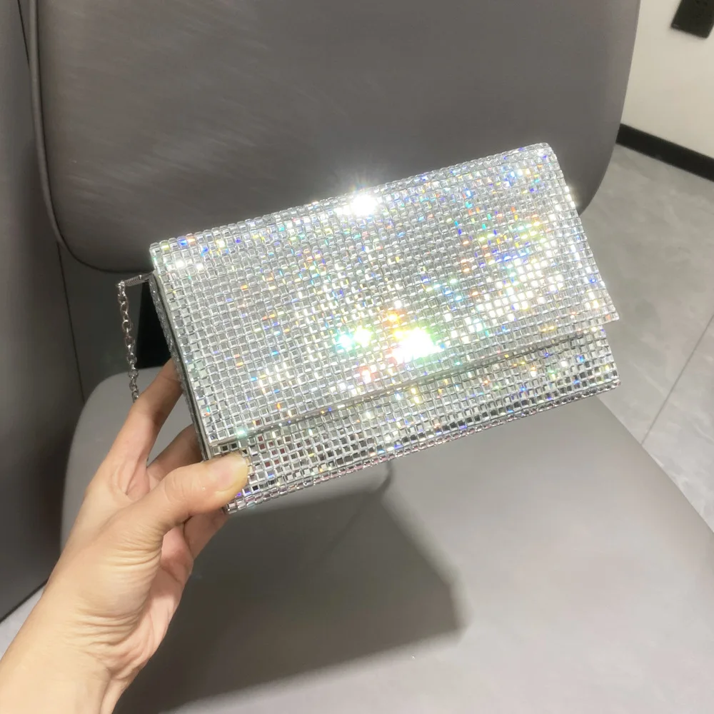 Diamond Transparent Bag Fashion Trendy Portable Acrylic Dinner Handbag For Women Shoulder Bridal Clutch Purse Luxury Wedding