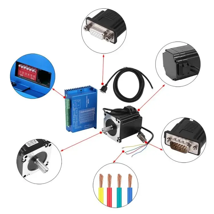 Nema 34 12 5 Нм Шаговый двигатель с замкнутым контуром 86HB250-156B энкодером и драйвером