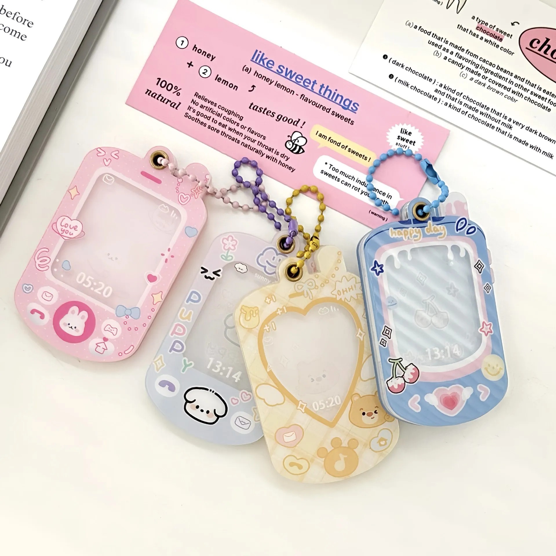 

Original Cute Photo Holder Mobile Phone 1-inch Album Puppy ID Photo Sleeve Desktop Protection Card Film Card kpop stationery