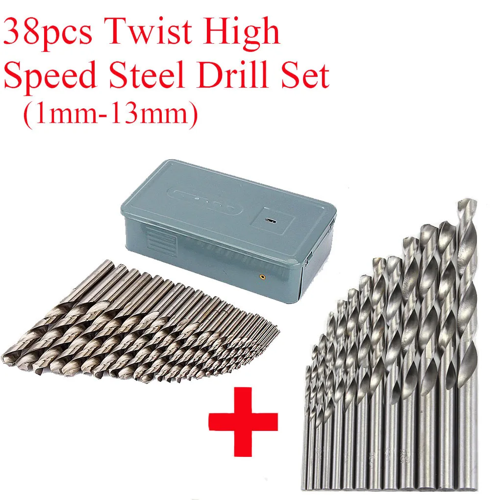 

Набор высокоскоростных Сверл из быстрорежущей стали, комплект из 38 насадок 1 мм-13 мм, для работ по дереву
