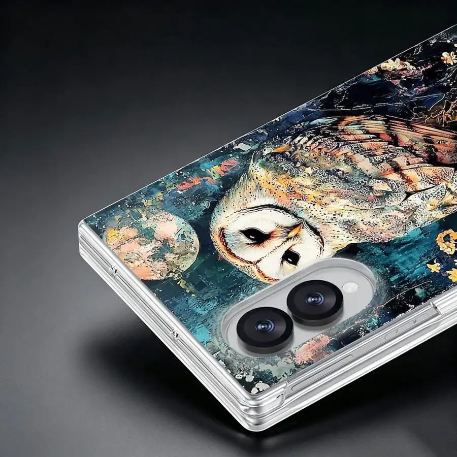 Фото Прозрачный чехол для телефона Owl Art для Samsung Galaxy Z Fold 8, жесткий, из поликарбоната, класса люкс №5