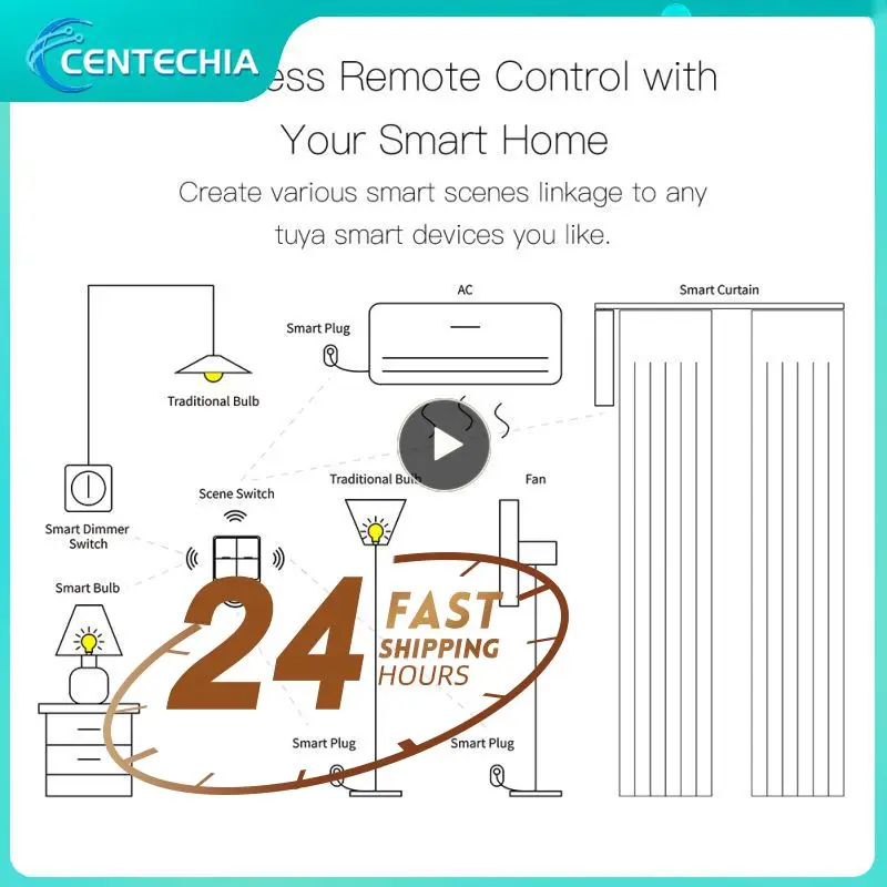 

1/2/3PCS Push Button Controller Long Battery Life Magnetic Wireless 12 Scene Switch Tuya Zigbee Switch Wireless Scene Switch