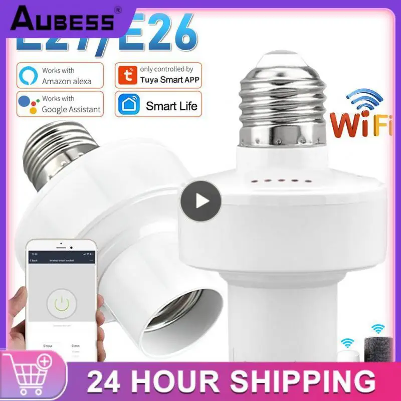 

3/5/8PCS Smart Light Bulb Adapter Wireless Smart Life Bulb Base Tuya Remote Contro Lamp Holder Work With Alexa Google Home Alice