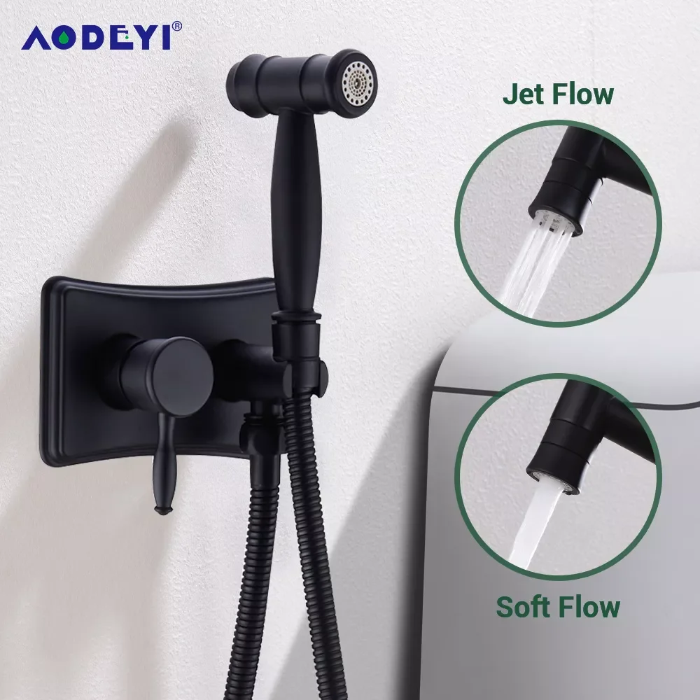 

Black Bidet Sprayer Toilet lavement ass hygienic portable muslim Anal Shower head Enema Shattaf Anus douche Wash Brass Tap Mixer