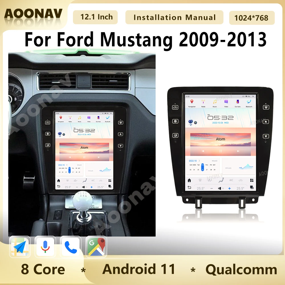 

Автомобильная магнитола для Ford Mustang 12,1 2009-2010, 2013 дюйма, Android 11