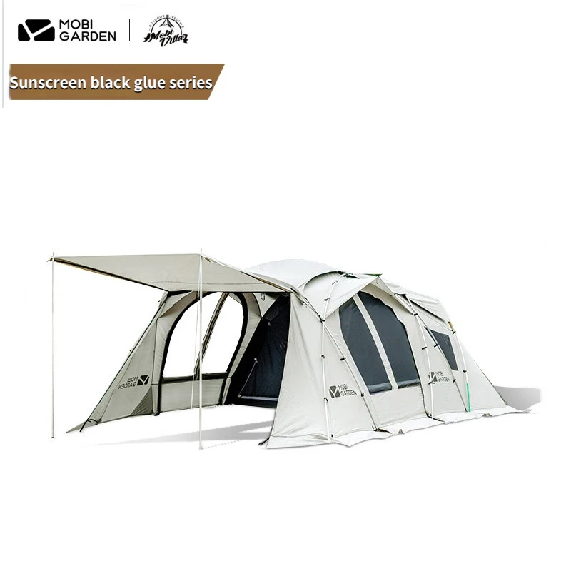 Mobi Garden Camping Outdoor Picnic Tent Weatherproof Sunscreen 3-4 People Large Space Tunnel Tent Camping Tent Travel Cover