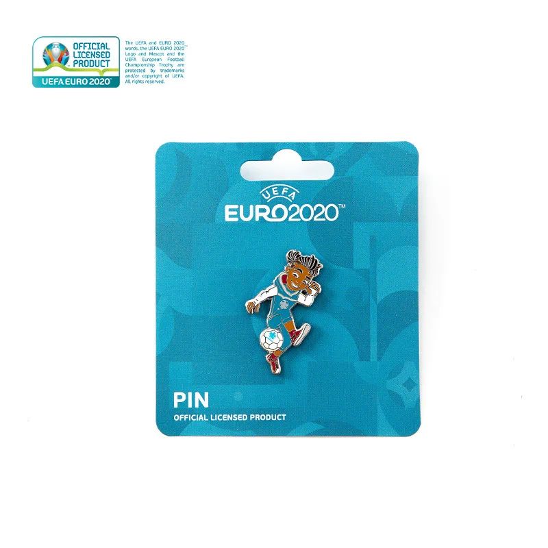 

Anti counterfeiting genuine Euro 2021 mascot badge Brooch skillzy kicking