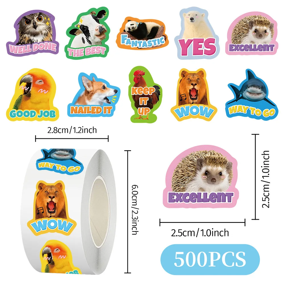 

Набор Из 500/1000 Разнообразных Наклеек С Животными: Забавные Поощрительные Стикеры Для Учащихся И Учителей
