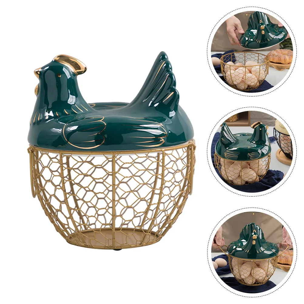 

1PC Handheld Iron Egg Basket Multi-function Chick Shape Egg Box for Home Kitchen Hotel Store
