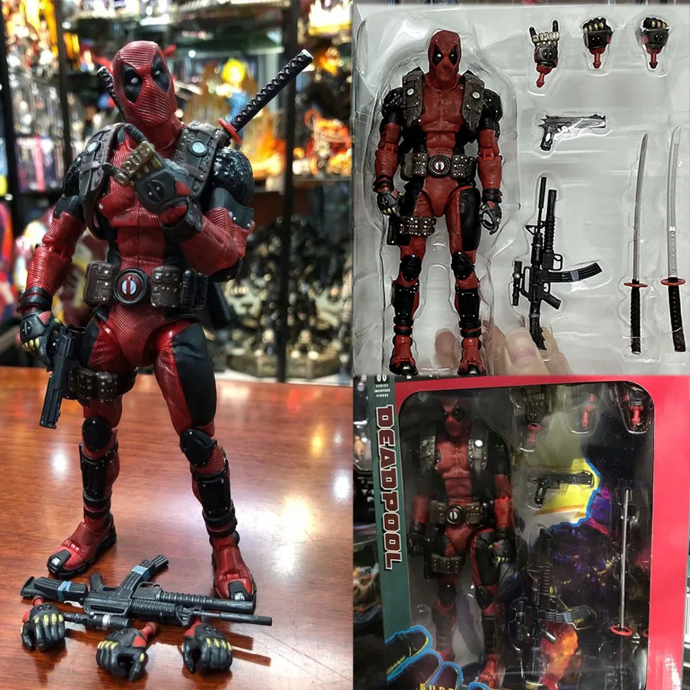 

Disney Marvel Super Hero Revoltech EPIC Ultimate Deadpool Action Figure Toys Collectible Model Doll Gift