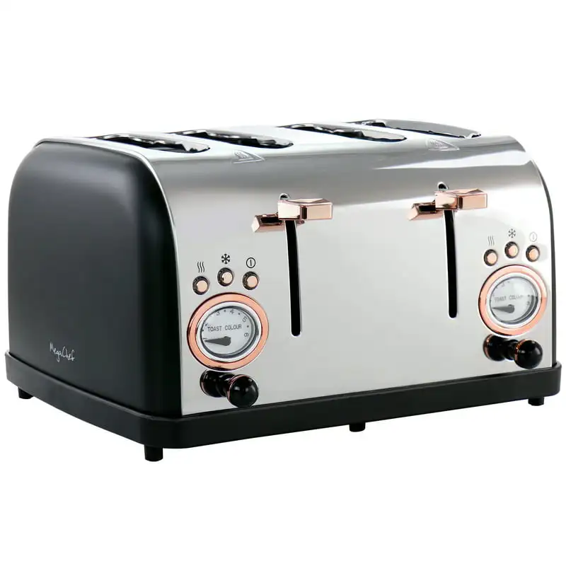 

Wide Slot Toaster with Variable in Black and Rose