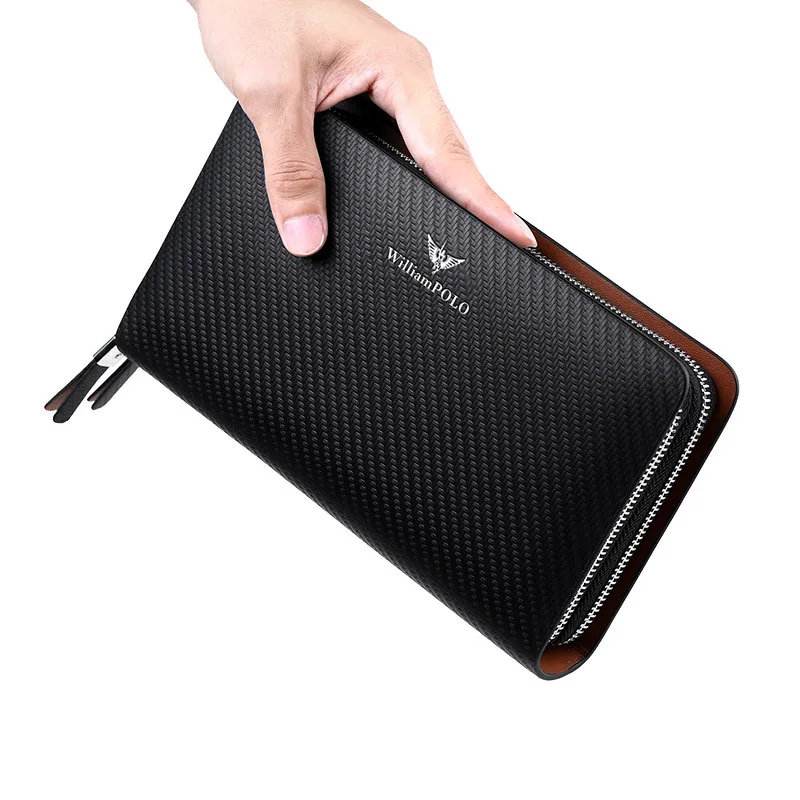 WILLIAMPOLO мужские кошельки из натуральной кожи деловой клатч большой емкости