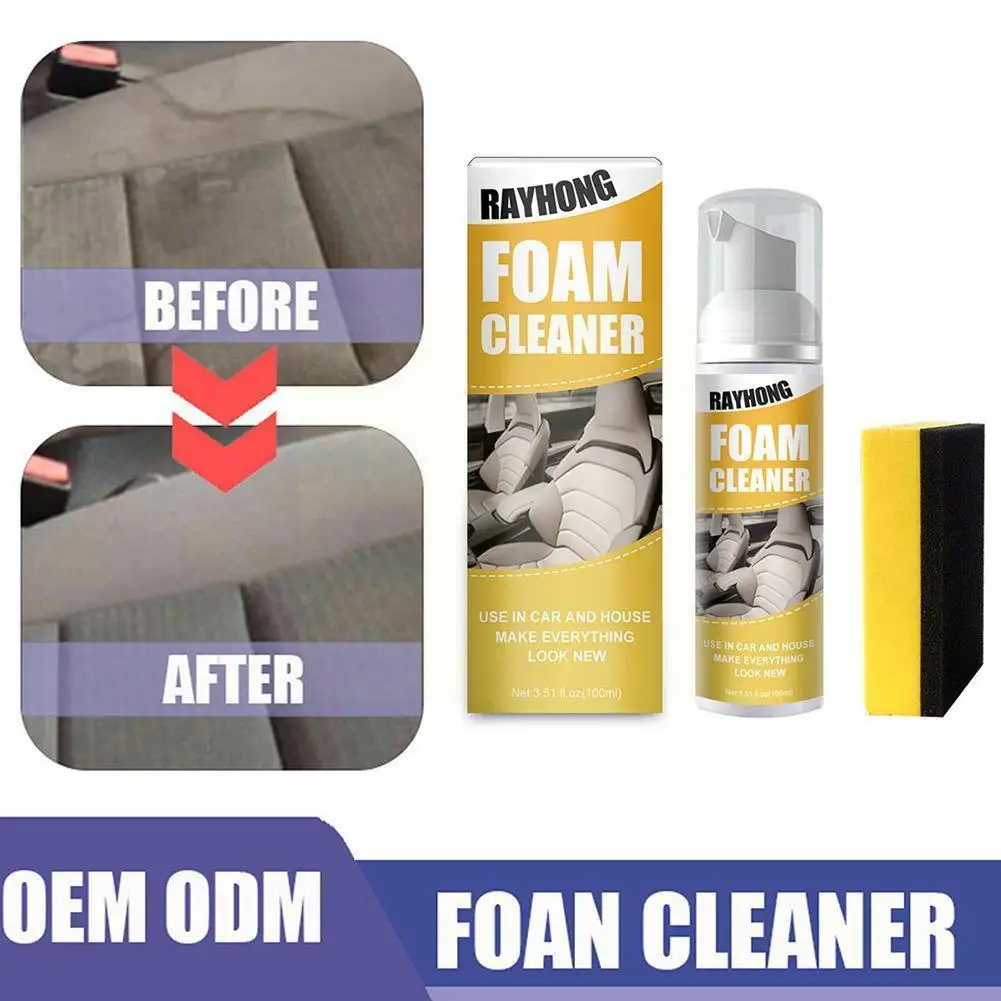 

100ml Home Cleaning Foam Cleaner Spray Multi-purpose Anti-aging Cleaner Tools For Leather Clean Wash Automoive Car Interior U0x1