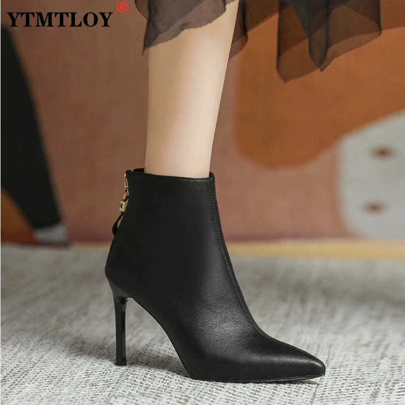 

Женские ботинки челси на высоком каблуке, с острым носком, осень 2022