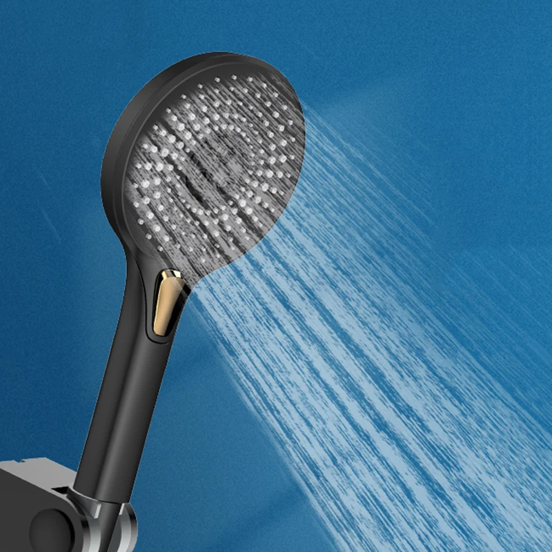 

Turbocharger Shower Head Bathroom Rainfall Toilet Water Saving Hand Shawer Head Black Power Soffione Doccia Home Improvement