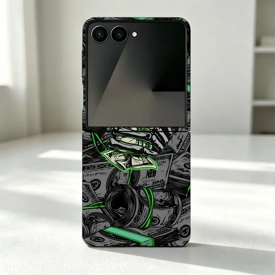 Фото Чехол для телефона Samsung Galaxy Z Flip 8 Z Flip 7 6 5 4 Z Flip4 ZFlip8 ZFlip7 FE Z Flip6 Z Flip5 Cool Dark Skull №4