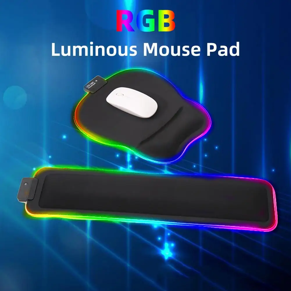 

Mouse Pad Durable Keyboard Mouse Pad Desk Mat Luminous Elbow Rest Mouse Wrist Pad