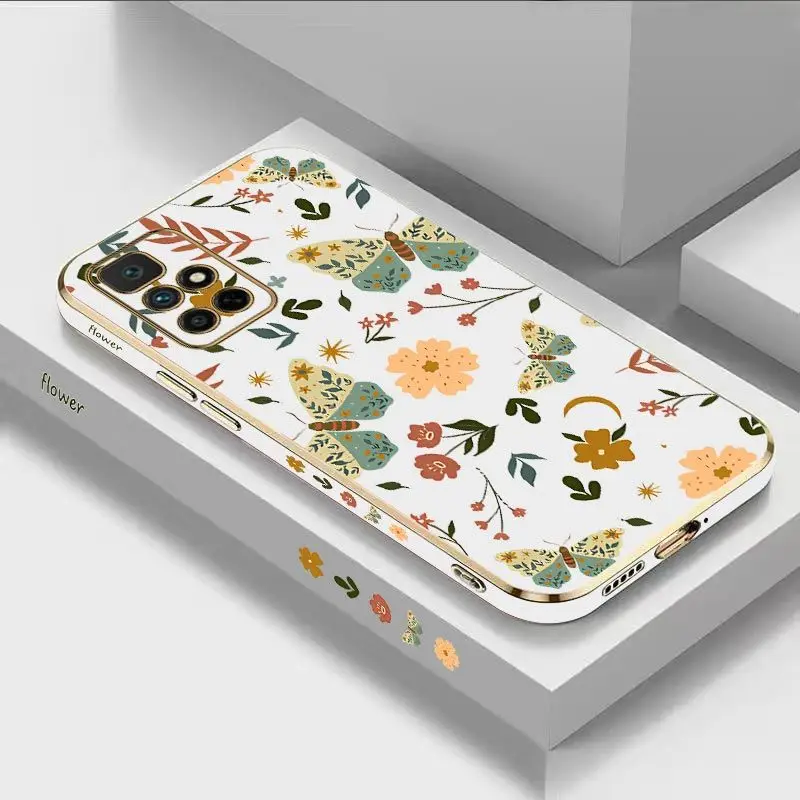 

Fluttering Butterfly Luxury Plating Phone Case For Xiaomi Redmi 10 10A 12C 9 10C 9T 9A A1 9C Cover