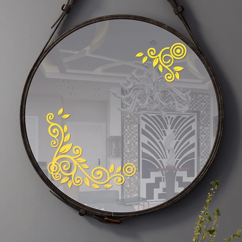 

New Diagonal Lace Wall Stickers DIY Fashion Flower Rattan Mirror 3D Acrylic Personality Background Wall Home Decoration Stickers