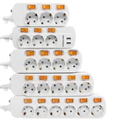 EU Plug Smart Electrical Socket 2USB 5V 2A Power Strip Surge Protector 1.52.5M Extension Cord Socket for Home Network Filter