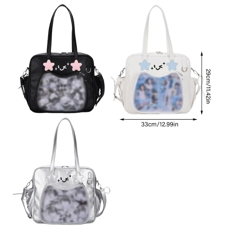Школьница студентка милая сумка Itabag из искусственной кожи с прозрачным окном