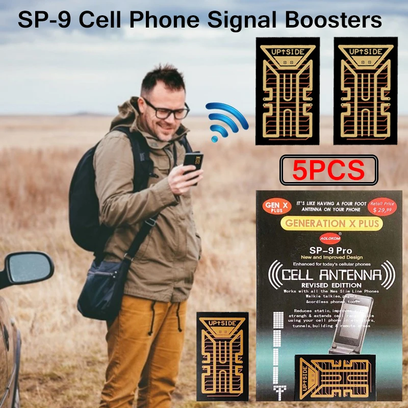 5PCS Portable Antenna Stickers for Camping Amplifier Mobile Phone Signal Enhancement Sticker Signal Booster for All Smart Phones