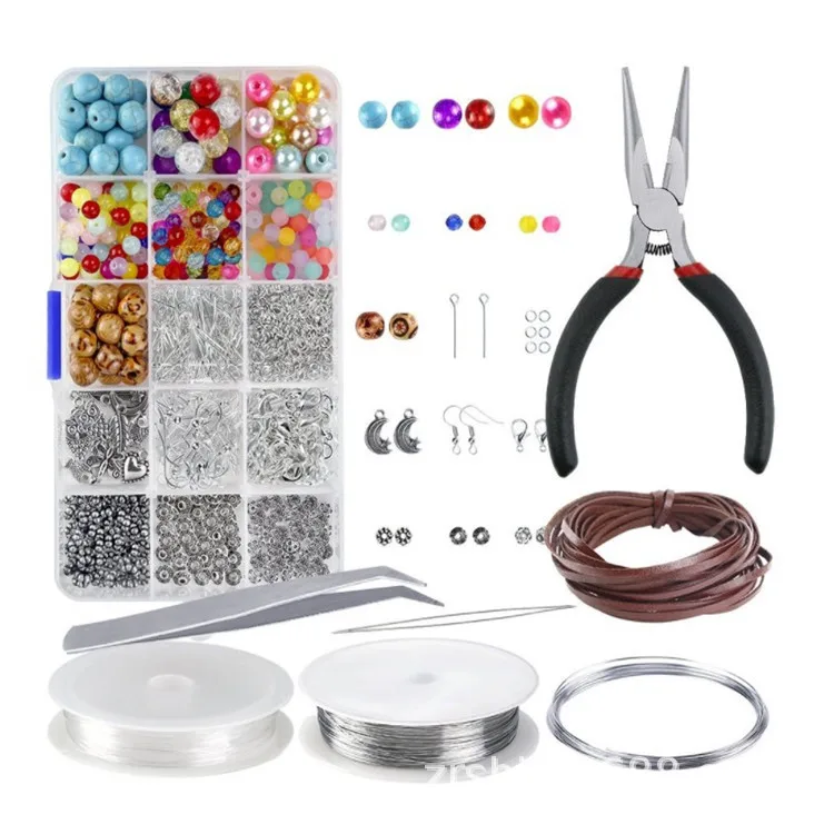 

Wooden Beads Acrylic Round Beads Elastic Rope Round Crystal Line Connector Clasp Fitting Lobster Clasp Open Jump Rings DIY