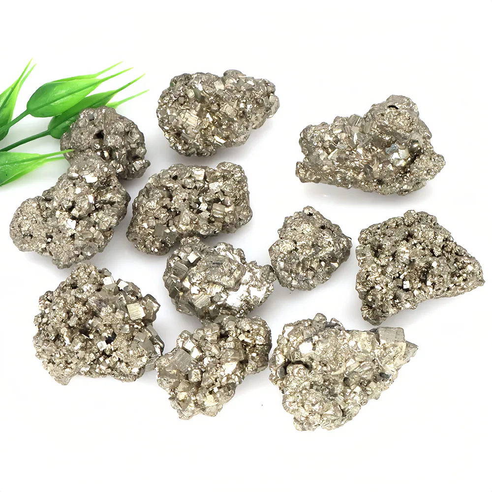 

Natural Gemstone Pyrite Crystal Cluster Irregular Stones Rock Mineral Sample Energy Home Ornament Raw Specimen Decoration Gifts