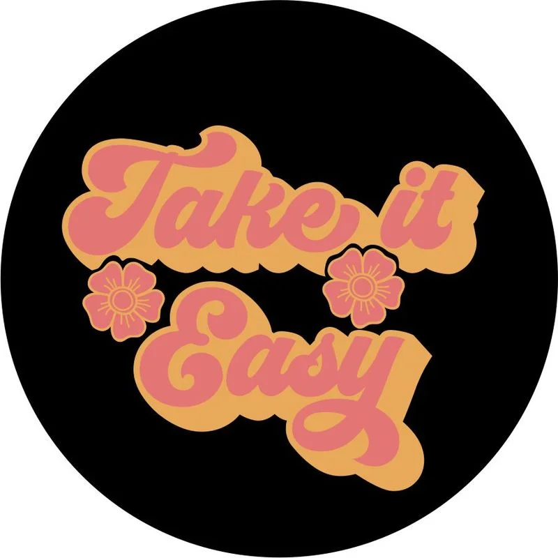 

Vintage Take It Easy Quote or Lyrics - Spare Tire Cover Design for All Make Models Universal Wheel Tire Cover