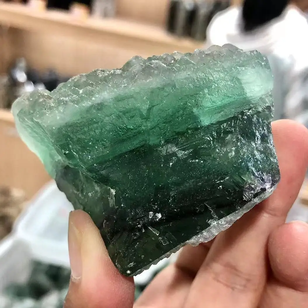 

Natural Green Fluorite Crystal Quartz Cluster Mineral Specimen Healing Specimen