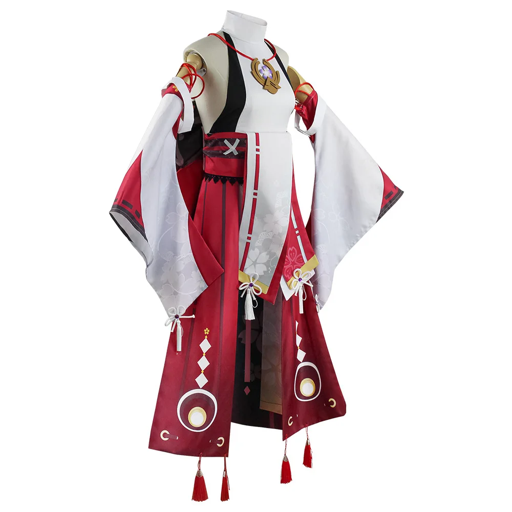 Костюм для косплея Genshin Impact Yae Miko Guuji kawaii Cos парики Туфли На Хэллоуин женщин