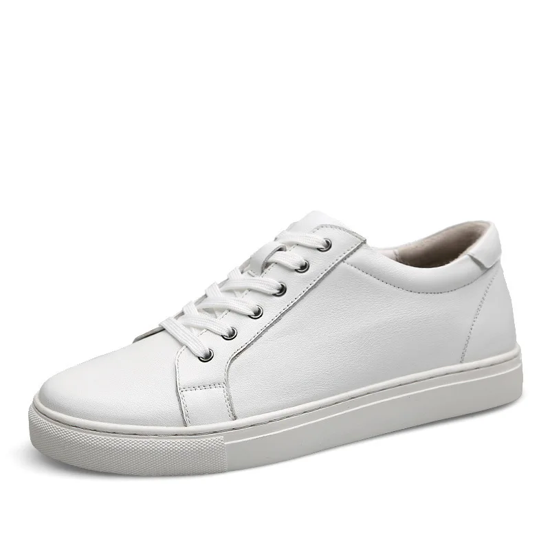 

2022 spring and autumn new men's leather white inner height-enhancing shoes Korean casual shoes small size men's shoes